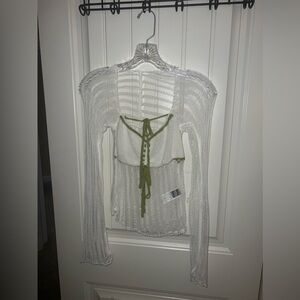 Laced Long Sleeve Summer/Spring Top. Never Worn. Size medium